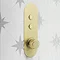 Arezzo Brushed Brass Push-Button Shower with Handset + Rainfall Shower Head Profile Large Image