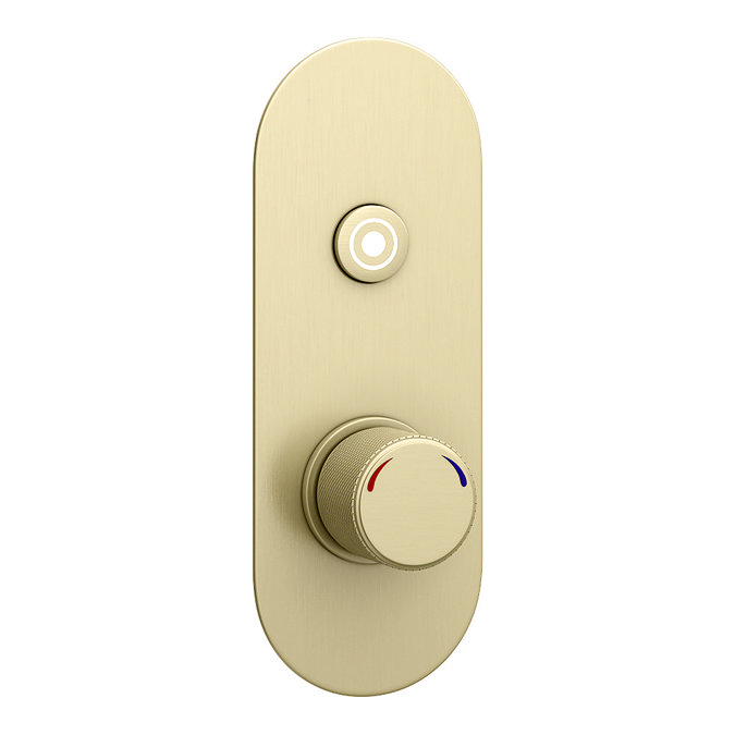 Arezzo Brushed Brass Push-Button Shower with Rainfall Shower Head