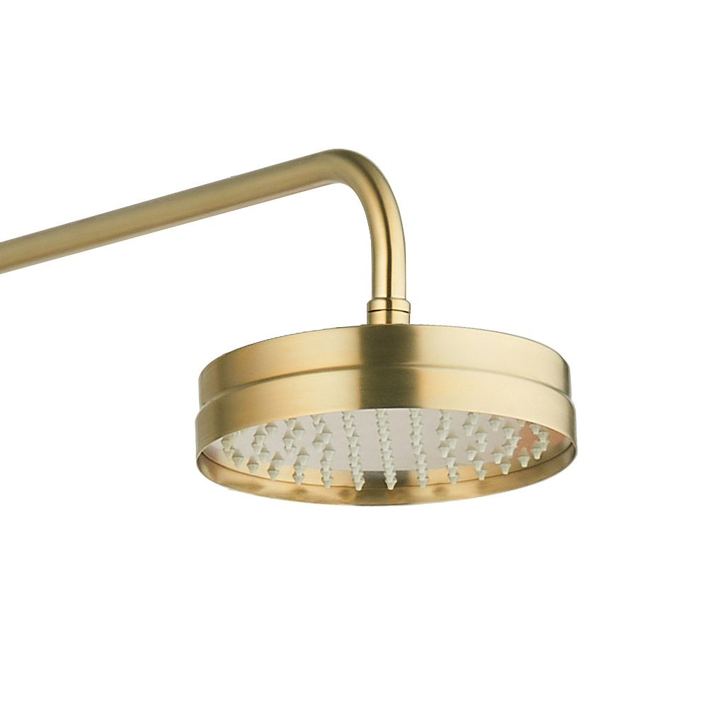 Arezzo Brushed Brass Rigid Riser Kit with Shower Head, Handshower ...