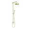 Arezzo Brushed Brass Rigid Riser Kit with Shower Head, Handshower & Diverter
