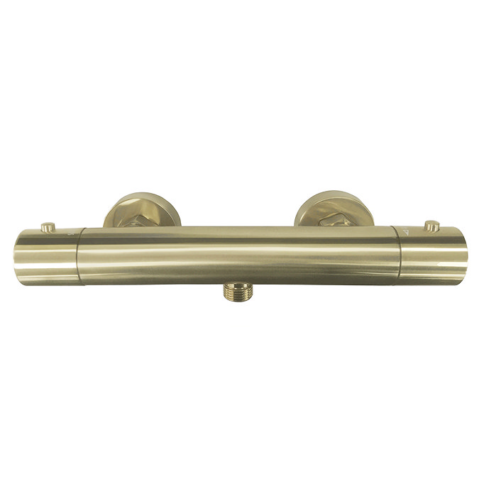 Arezzo Brushed Brass Round Bar Shower Valve incl. Slide Rail Kit with Pencil Handset  Feature Large 