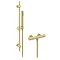 Arezzo Brushed Brass Round Bar Shower Valve incl. Slide Rail Kit with Pencil Handset  In Bathroom Large Image