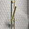 Arezzo Brushed Brass Round Bar Shower Valve incl. Slide Rail Kit with Pencil Handset  additional Large Image