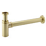 Arezzo Brushed Brass Round Basin Bottle Trap  Profile Large Image