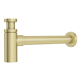 Arezzo Brushed Brass Round Basin Bottle Trap Large Image