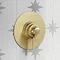 Arezzo Brushed Brass Round Concealed Dual Thermostatic Shower Valve w. 200mm Head Feature Large Ima