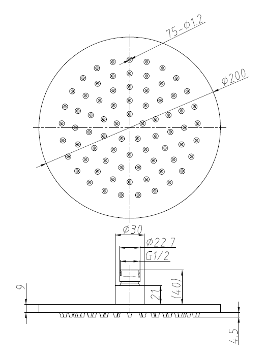 Arezzo Brushed Brass Round Concealed Dual Thermostatic Valve w. 200mm Shower Head