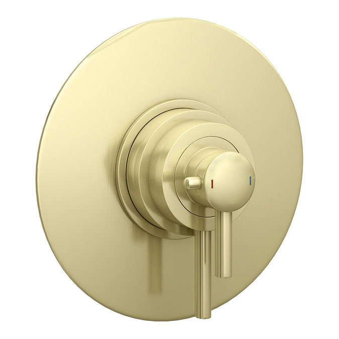 Arezzo Brushed Brass Round Concealed Dual Thermostatic Shower Valve Large Image