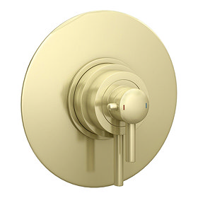 Arezzo Brushed Brass Round Concealed Dual Thermostatic Shower Valve Large Image