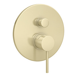 Arezzo Brushed Brass Round Concealed Manual Shower Valve with Diverter Medium Image