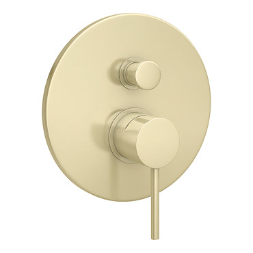 Arezzo Brushed Brass Round Concealed Manual Shower Valve with Diverter  Profile Large Image