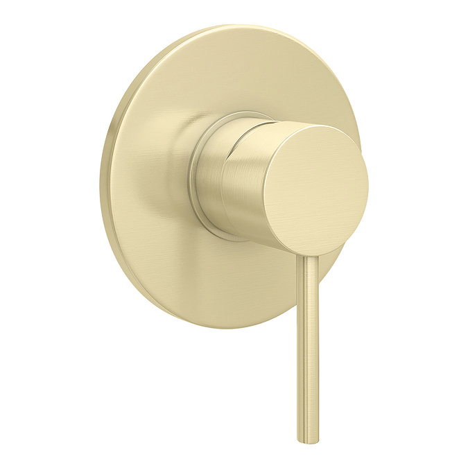 Arezzo Brushed Brass Round Concealed Manual Valve + Bath Spout  Profile Large Image