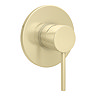 Arezzo Brushed Brass Round Concealed Manual Valve + Bath Spout  Profile Large Image