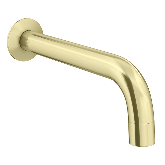Arezzo Brushed Brass Round Concealed Manual Valve with Bath Spout + Shower Handset  Feature Large Im
