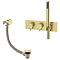 Arezzo Brushed Brass Round Concealed Thermostatic Shower Valve w. Handset + Freeflow Bath Filler