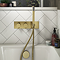 Arezzo Brushed Brass Round Concealed Thermostatic Shower Valve w. Handset + Freeflow Bath Filler