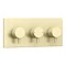 Arezzo Brushed Brass Round Concealed Triple Shower Valve with Fixed Head + 4 Body Jets  additional Large Image