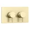 Arezzo Brushed Brass Round Concealed Twin Valve with Diverter, Bath Spout + Shower Handset  Standard Large Image