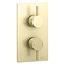 Arezzo Brushed Brass Round Concealed Twin Valve with Diverter, Bath Spout + Shower Handset