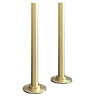 Arezzo Brushed Brass Round Corner Angled Radiator Valve with Pipe Kit  Feature Large Image