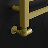 Arezzo Brushed Brass Round Corner Angled Radiator Valves with Pipe Kit