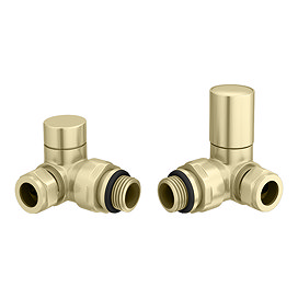 Arezzo Brushed Brass Round Corner Angled Radiator Valve