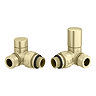 Arezzo Brushed Brass Round Corner Angled Radiator Valve