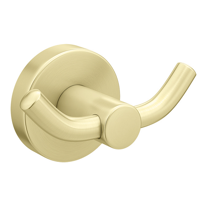 Arezzo Brushed Brass Round Double Robe Hook