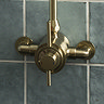 Arezzo Brushed Brass Round Exposed Dual Thermostatic Shower Valve