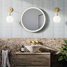 Arezzo Brushed Brass 600mm Round LED Illuminated Anti-Fog Bathroom Mirror