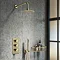 Arezzo Brushed Brass Round Modern Triple Concealed Shower Valve  Profile Large Image