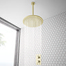 Arezzo Brushed Brass Round Modern Twin Concealed Shower Valve