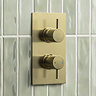 Arezzo Brushed Brass Round Modern Twin Concealed Shower Valve