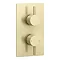Arezzo Brushed Brass Round Modern Twin Concealed Shower Valve Large Image