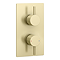 Arezzo Brushed Brass Round Shower Package with Concealed Valve + Inline Shower Head