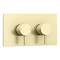 Arezzo Brushed Brass Round Shower Package with Concealed Valve + Inline Shower Head