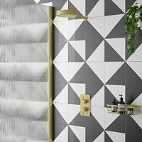 Arezzo Brushed Brass Round Shower Package with Concealed Valve + Inline Shower Head