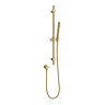 Arezzo Brushed Brass Round Shower System - 300mm Fixed Head with Slider Rail Kit