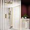 Arezzo Brushed Brass Round Shower System - 300mm Fixed Head with Slider Rail Kit