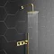 Arezzo Brushed Brass Round Shower System (Fixed Head, Handset + Intergrated Parking Bracket) Large I