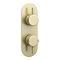 Arezzo Brushed Brass Round Shower System w. Diverter, Fixed Head + 4 Body Jets (Oval Backplate)