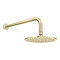 Arezzo Brushed Brass Round Shower System w. Diverter, Fixed Head + 4 Body Jets (Oval Backplate)