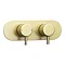 Arezzo Brushed Brass Round Shower System w. Diverter, Fixed Head + 4 Body Jets (Oval Faceplate)  In Bathroom Large Image