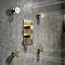 Arezzo Brushed Brass Round Shower System with Diverter, Fixed Shower Head + 4 Body Jets Profile Lar