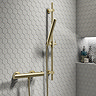 Arezzo Brushed Brass Round Thermostatic Bar Shower Valve  Standard Large Image