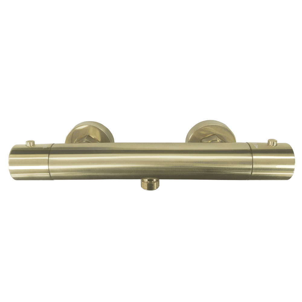 Arezzo Brushed Brass Round Thermostatic Bar Shower Valve  Feature Large Image