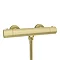 Arezzo Brushed Brass Round Thermostatic Bar Shower Valve Large Image
