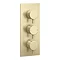 Arezzo Brushed Brass Round Thermostatic Shower Pack with 300mm Ceiling Mounted Head + Handset  In Bathroom Large Image
