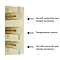 Arezzo Brushed Brass Round Thermostatic Shower Pack with Ceiling Mounted Head + Handset Standard Large Image