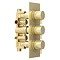 Arezzo Brushed Brass Round Thermostatic Shower Pack with Ceiling Mounted Head + Handset  additional Large Image